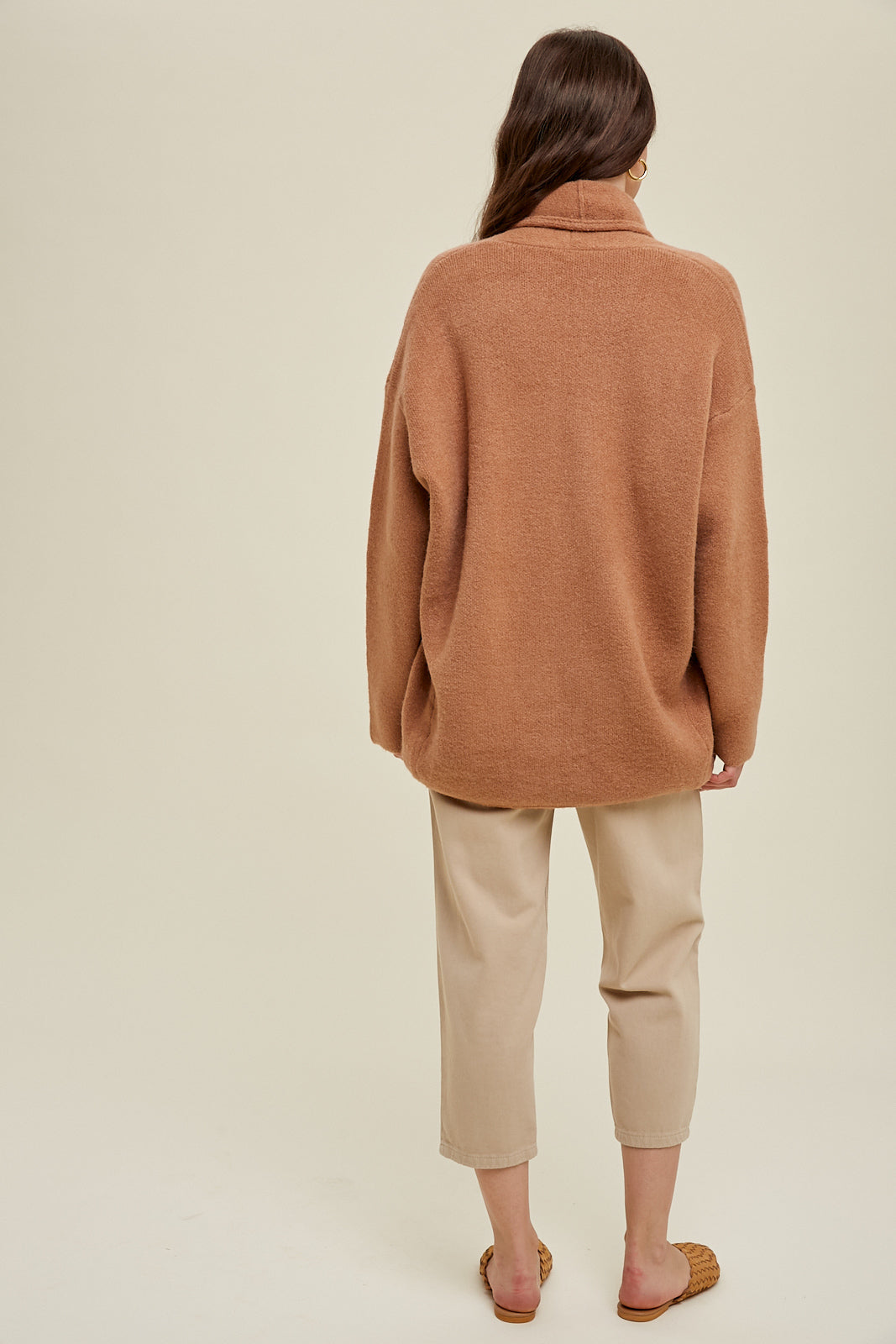 Camel Oversized Shawl Cardigan