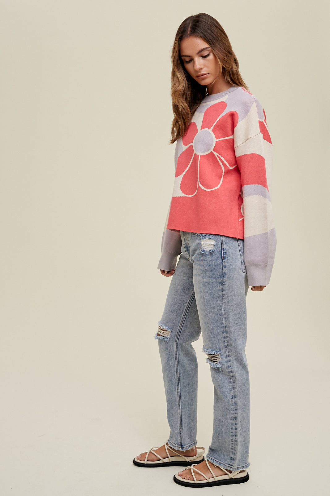 Fuchsia Floral Sweater