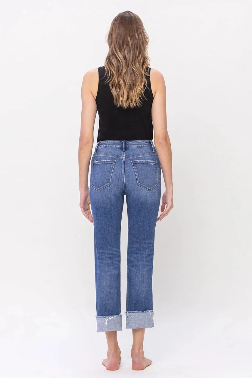 Flying Monkey Straight Leg Cuffed Jean