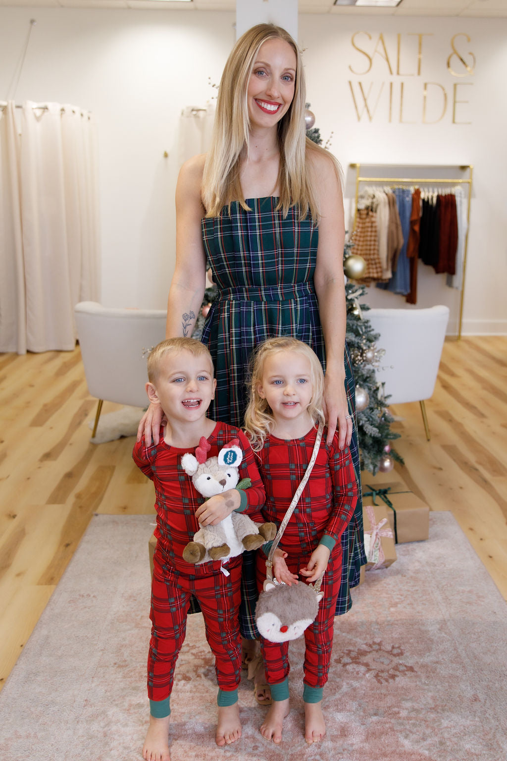 Green Plaid Pleated Midi Dress - FINAL SALE