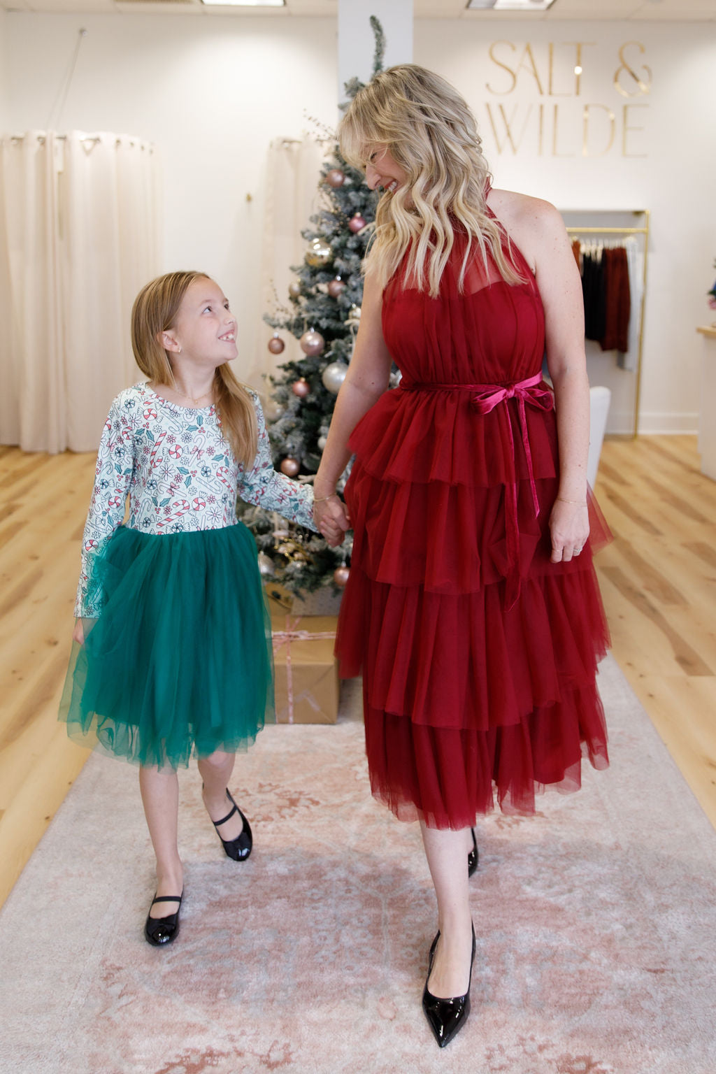 Wine Tuelle Halter Midi Dress - FINAL SALE