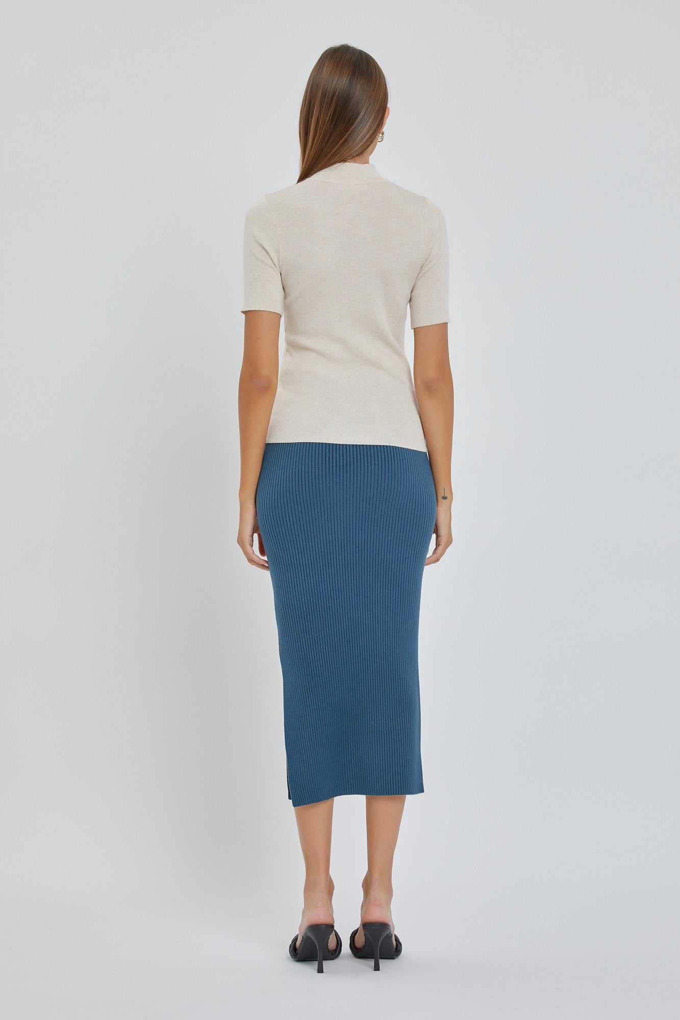 Oatmeal Short Sleeve Sweater