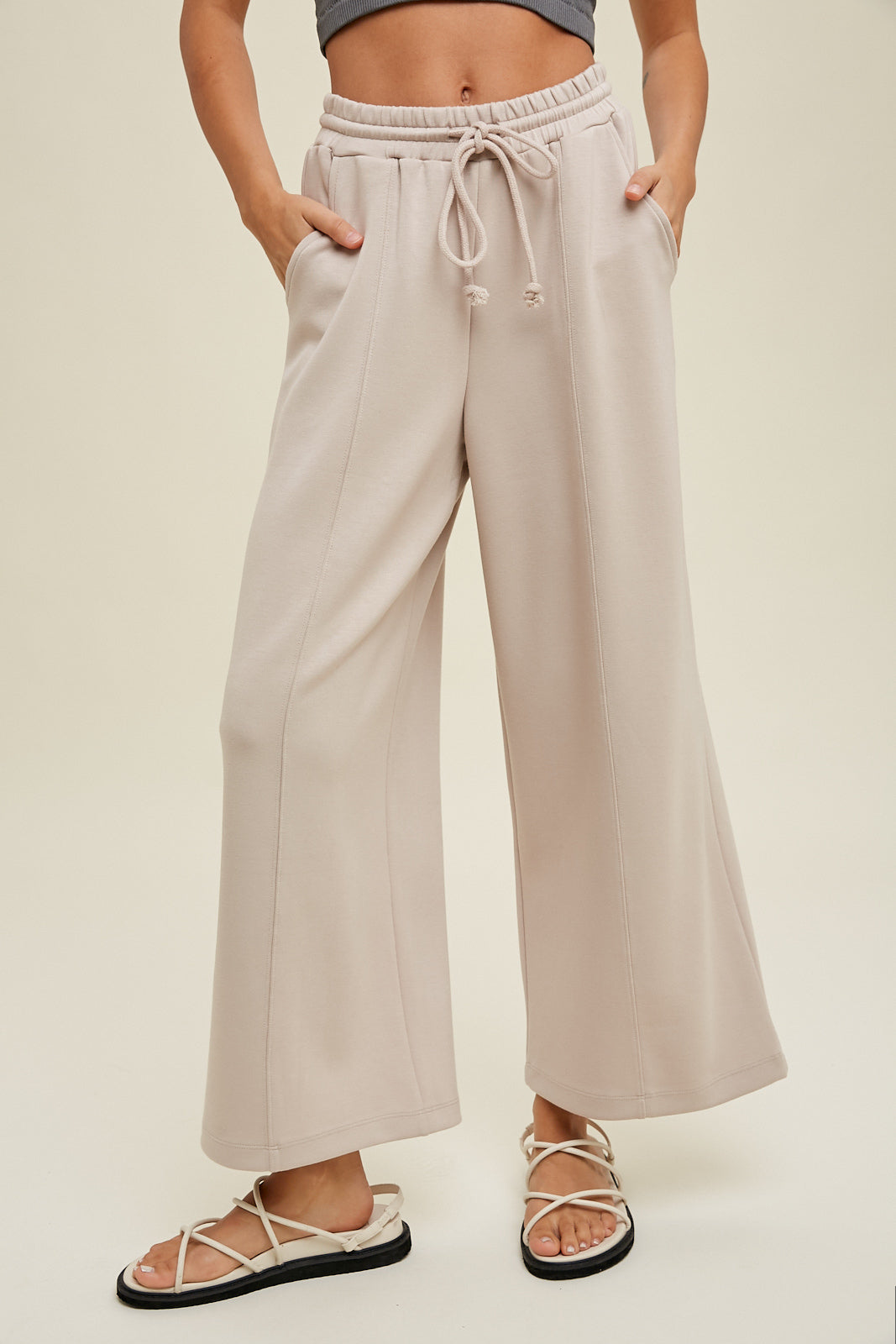 Stone Wide Leg Sweatpants