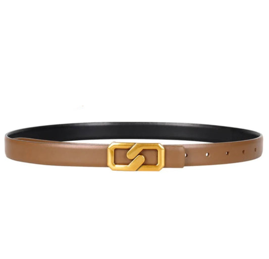 Brown Gold Link Belt - FINAL SALE