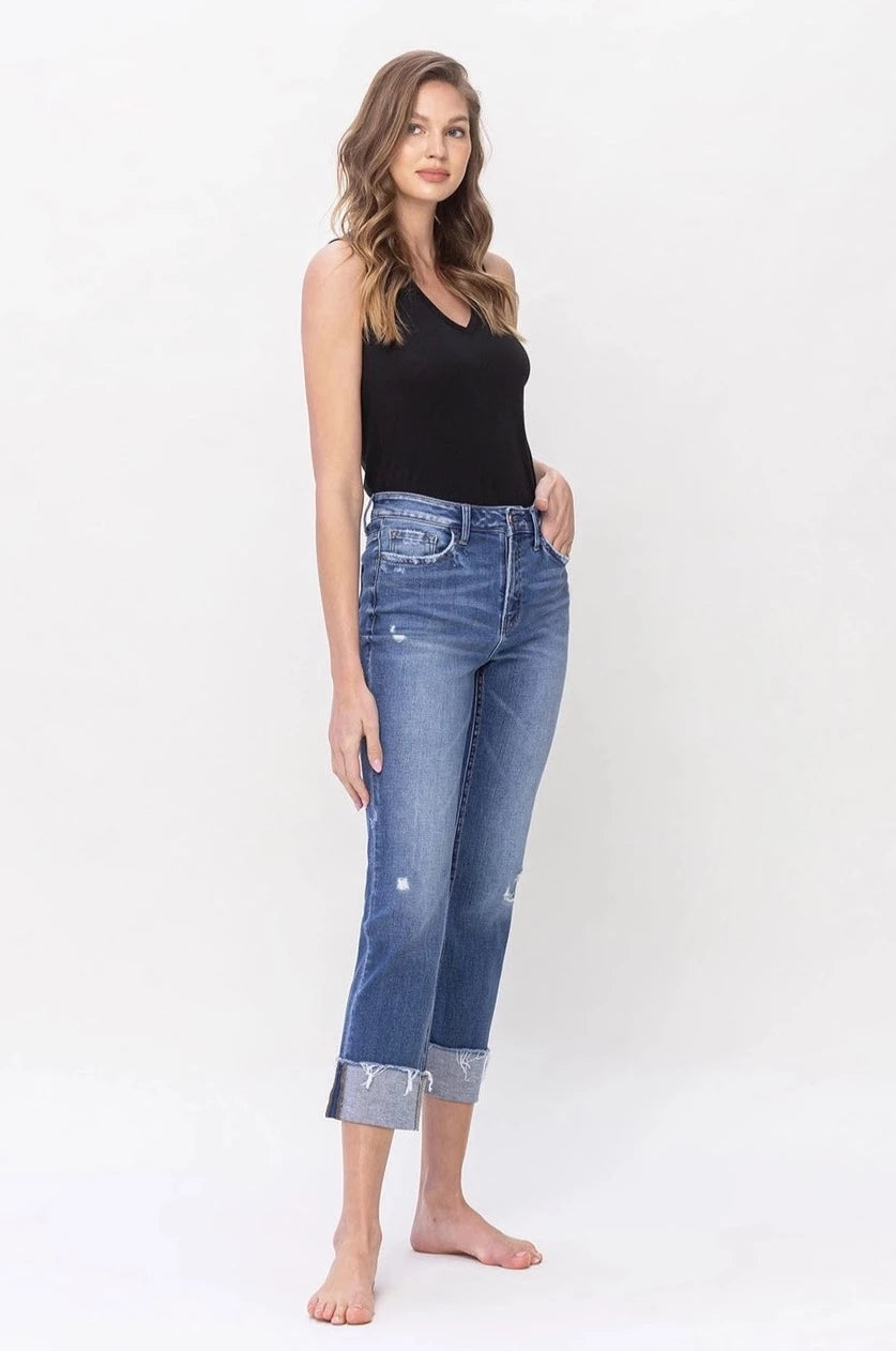 Flying Monkey Straight Leg Cuffed Jean