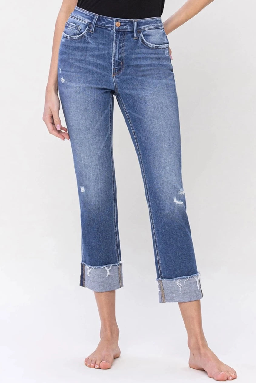 Flying Monkey Straight Leg Cuffed Jean