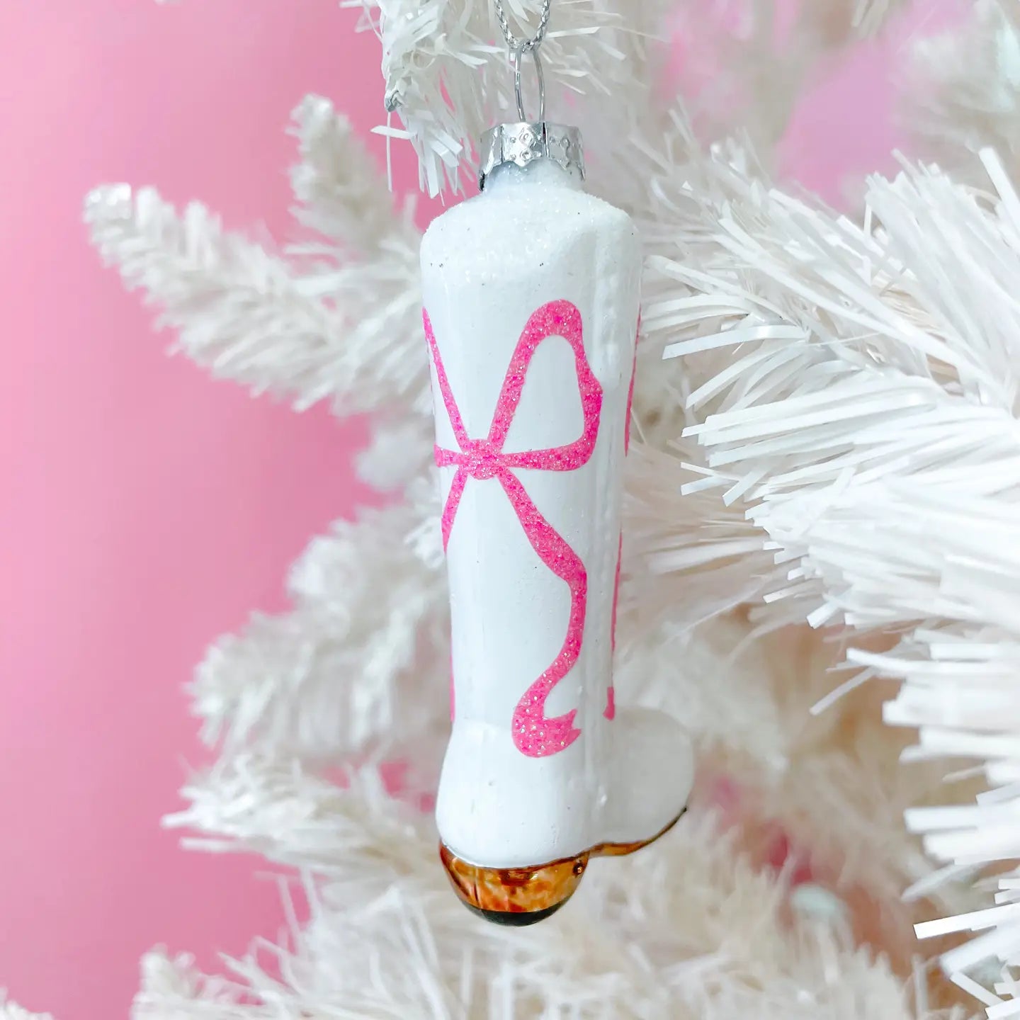Pink Bow Cowboy Boot Ornament - FINAL SALE