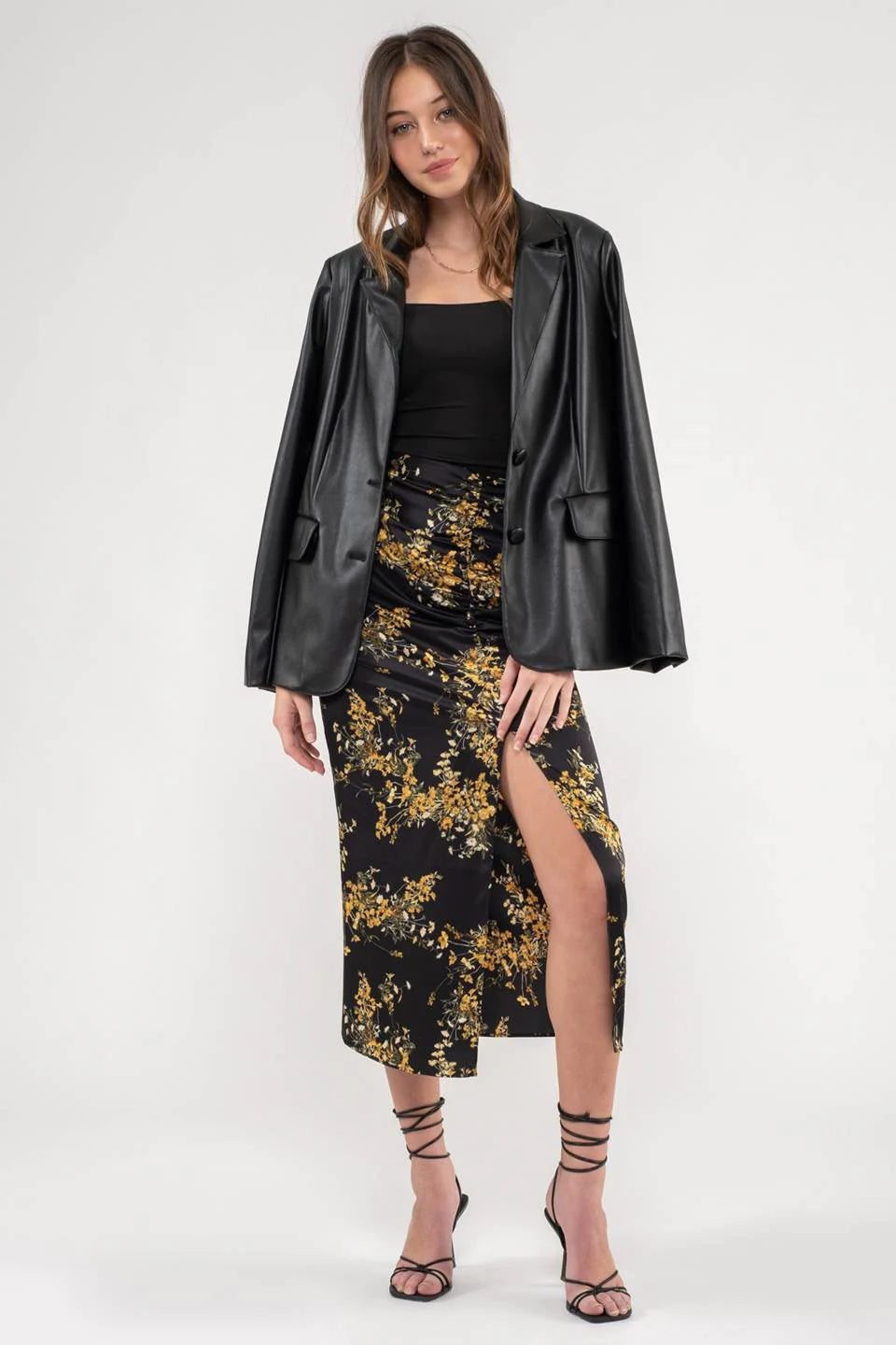 Black Floral Skirt