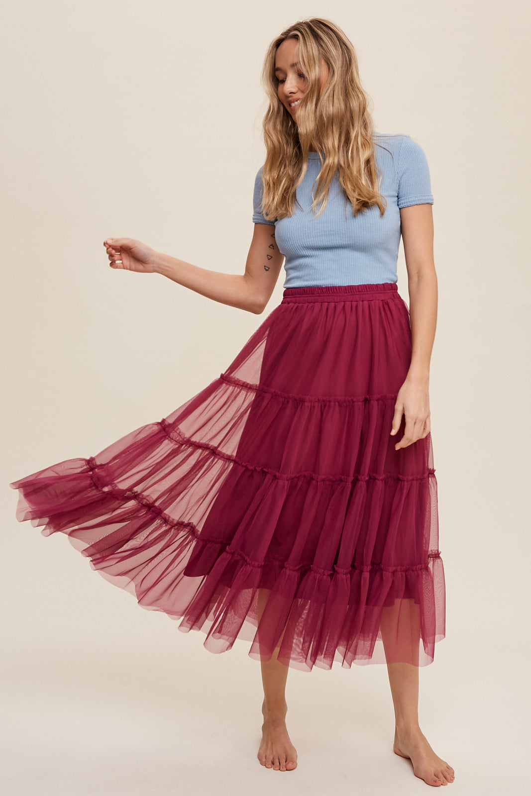 Magenta Tuelle Skirt