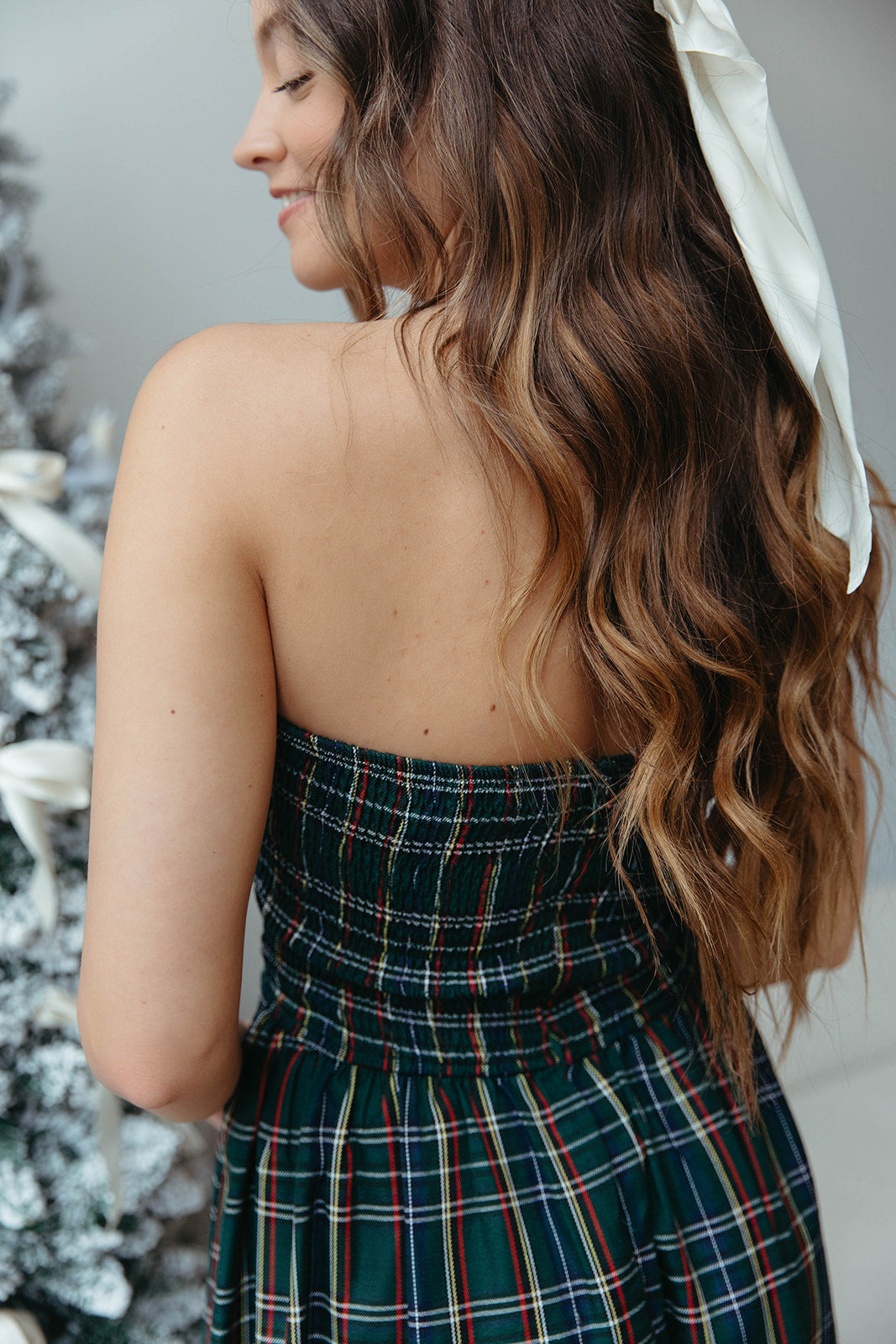 Green Plaid Pleated Midi Dress - FINAL SALE