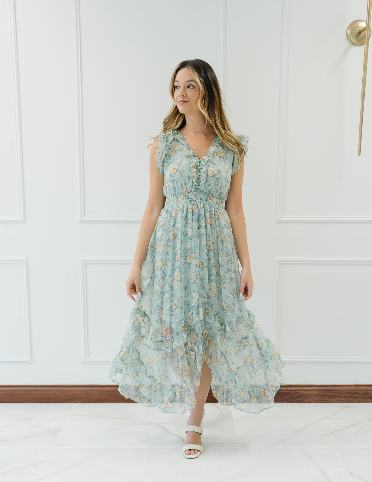 Floral Empire Midi Dress