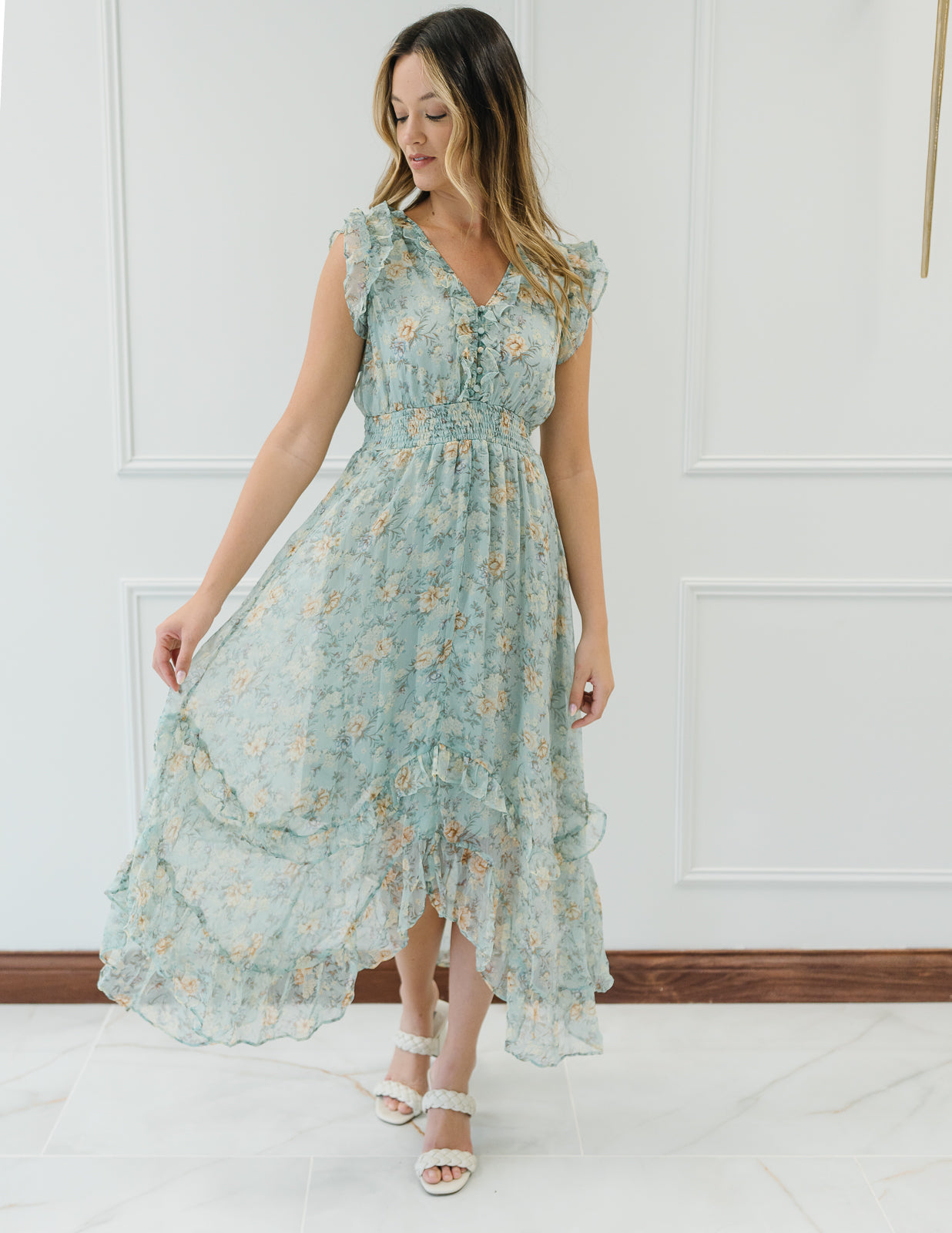 Floral Empire Midi Dress