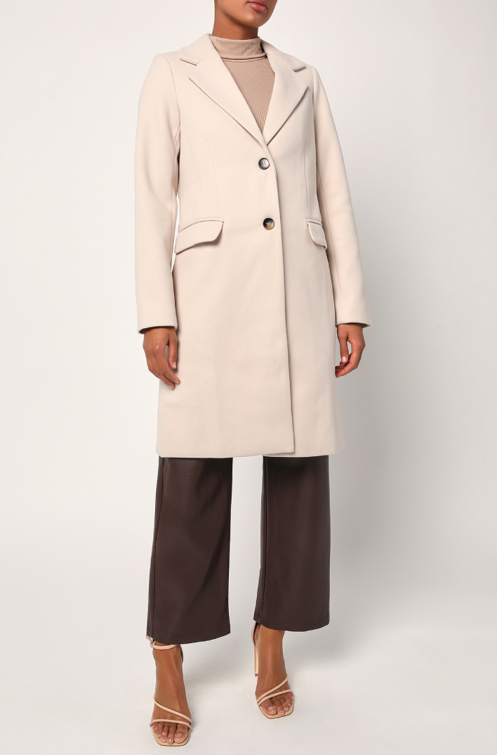 Cream pea coat clearance
