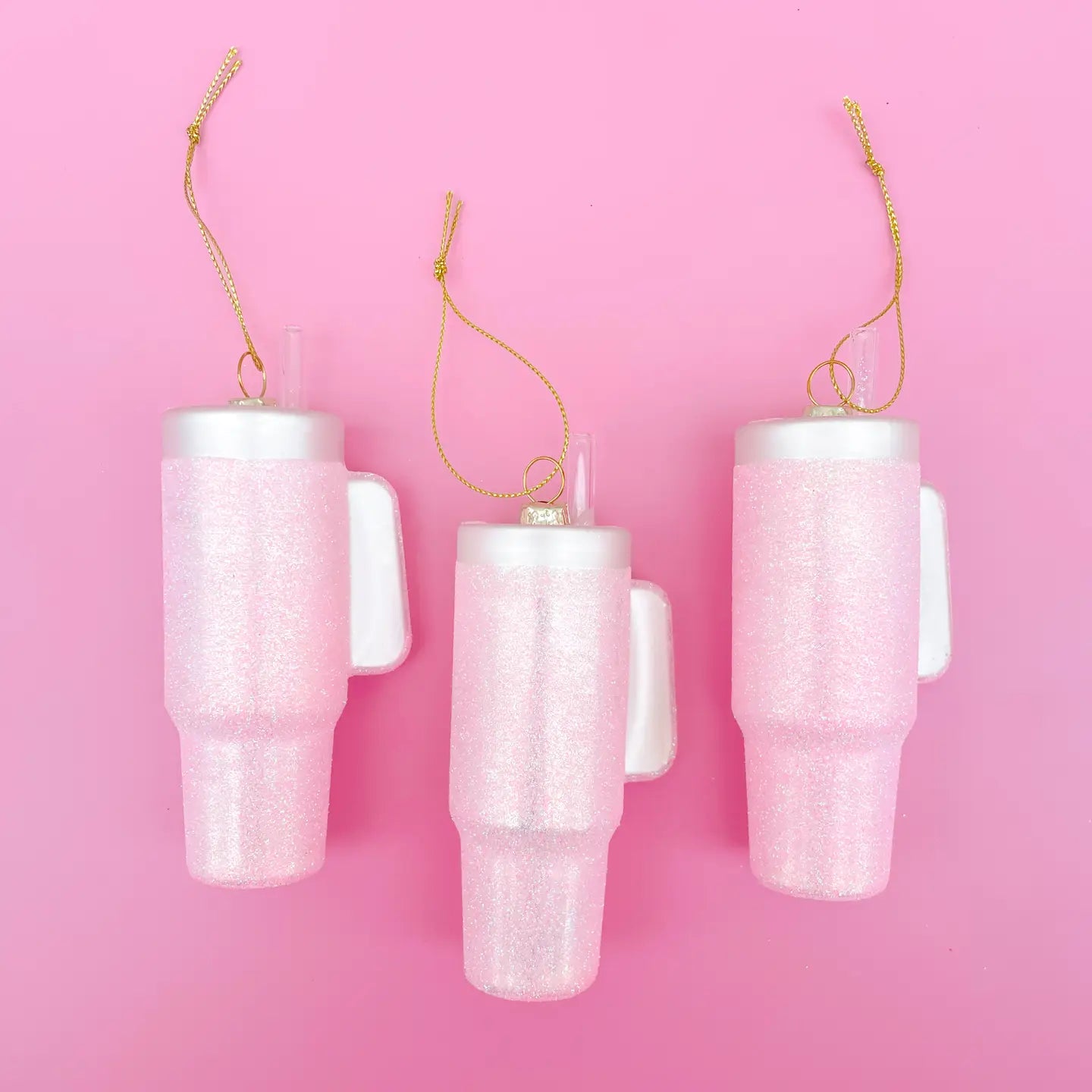 Pink Glitter Tumbler Ornament - FINAL SALE