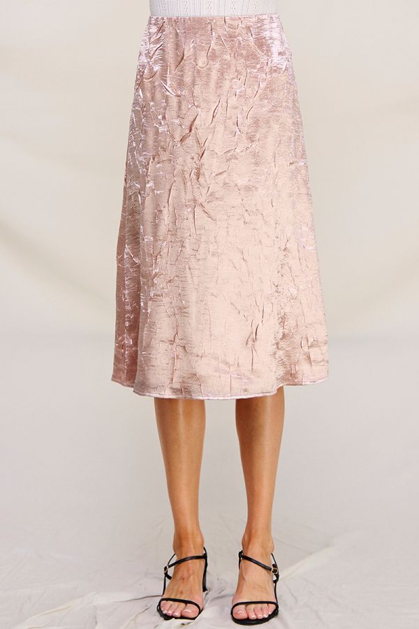 Dusty Rose Crinkled Skirt