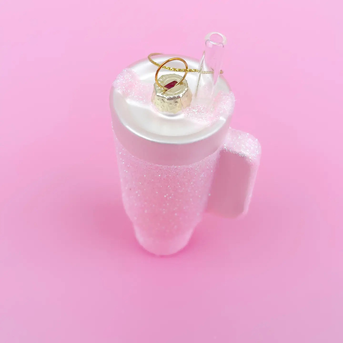 Pink Glitter Tumbler Ornament - FINAL SALE