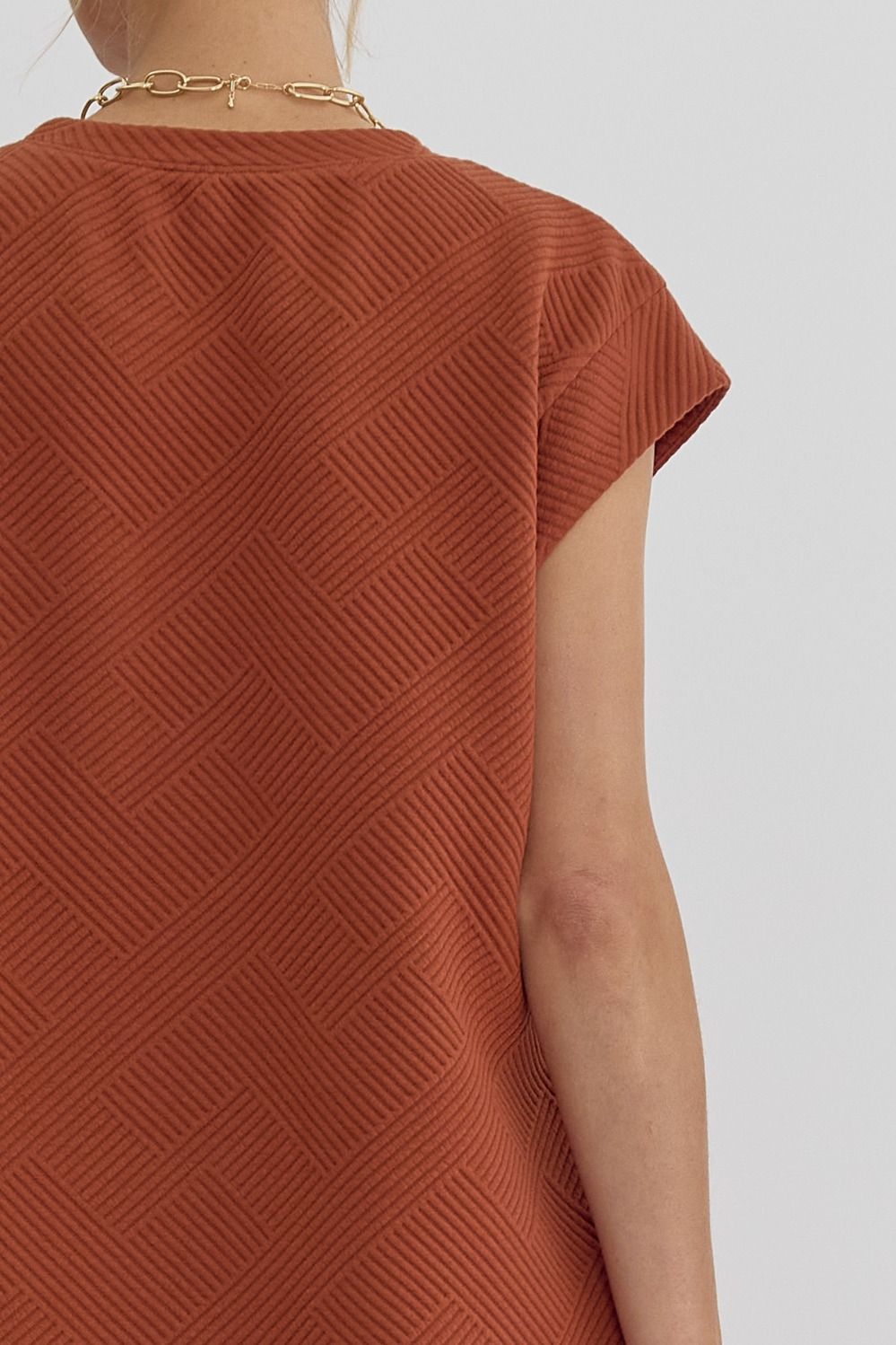 Rust Textured Mini Dress - FINAL SALE