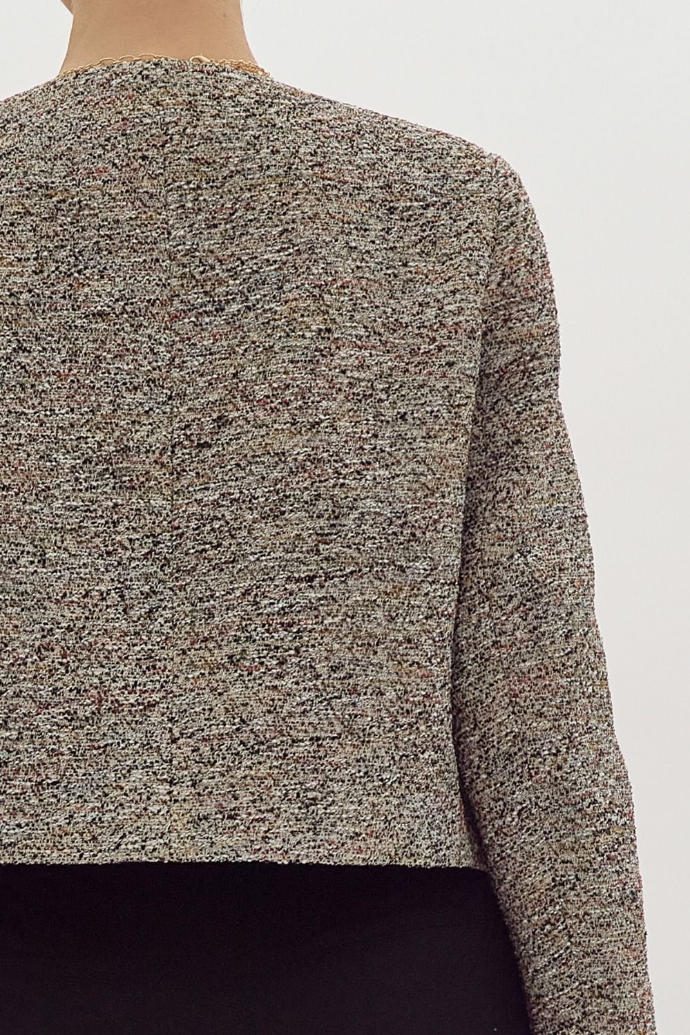 Black Tweed Cropped Blazer - FINAL SIZE