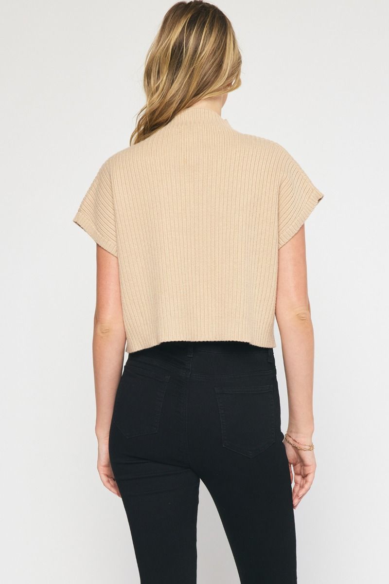 Bone Short Sleeve Sweater