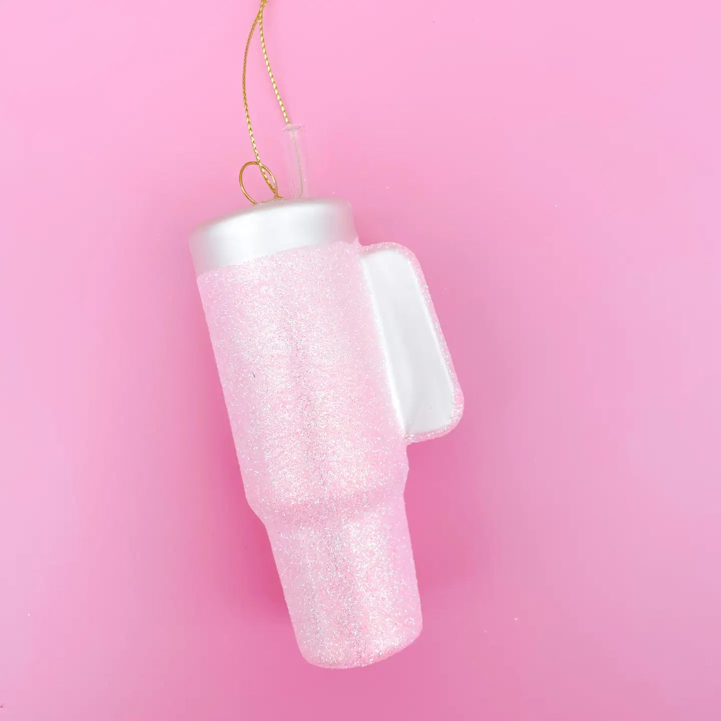 Pink Glitter Tumbler Ornament - FINAL SALE