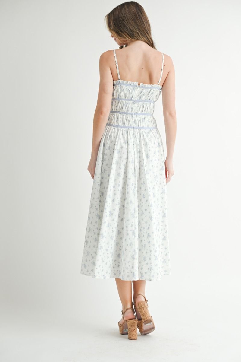 Baby Blue Floral Midi Dress