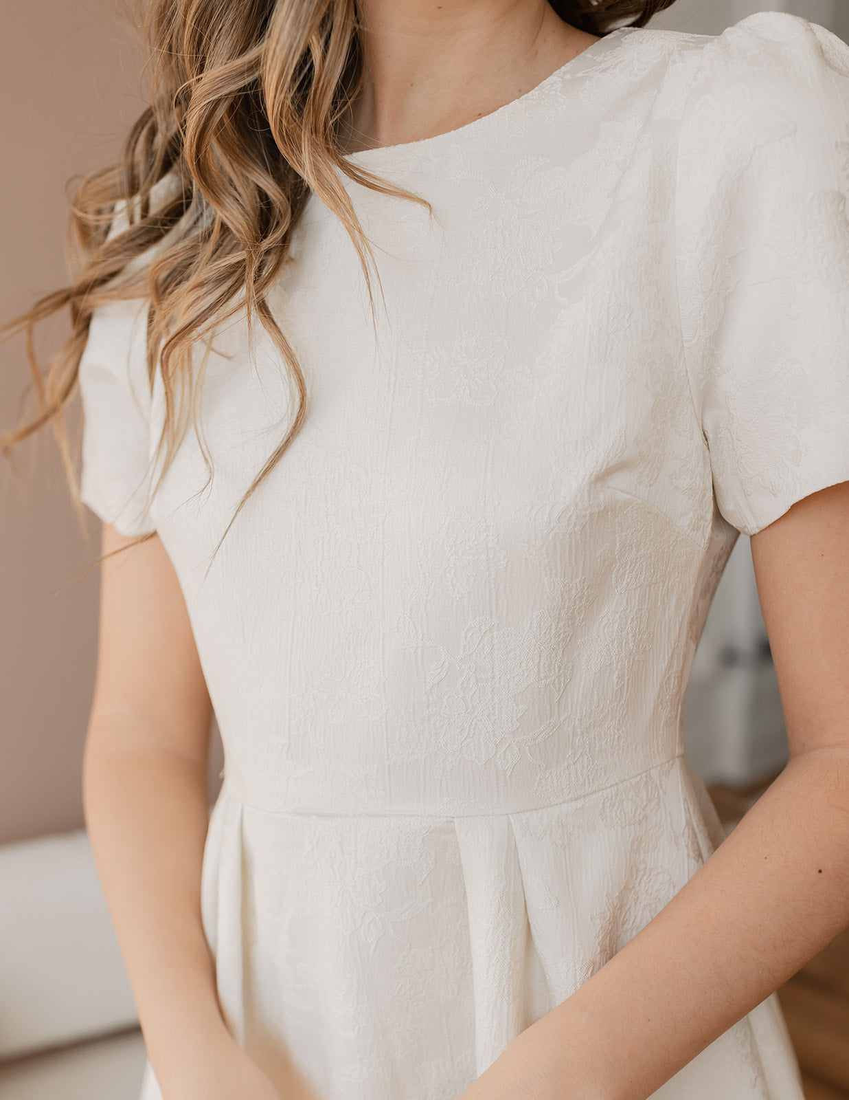 Cream Woven Dress