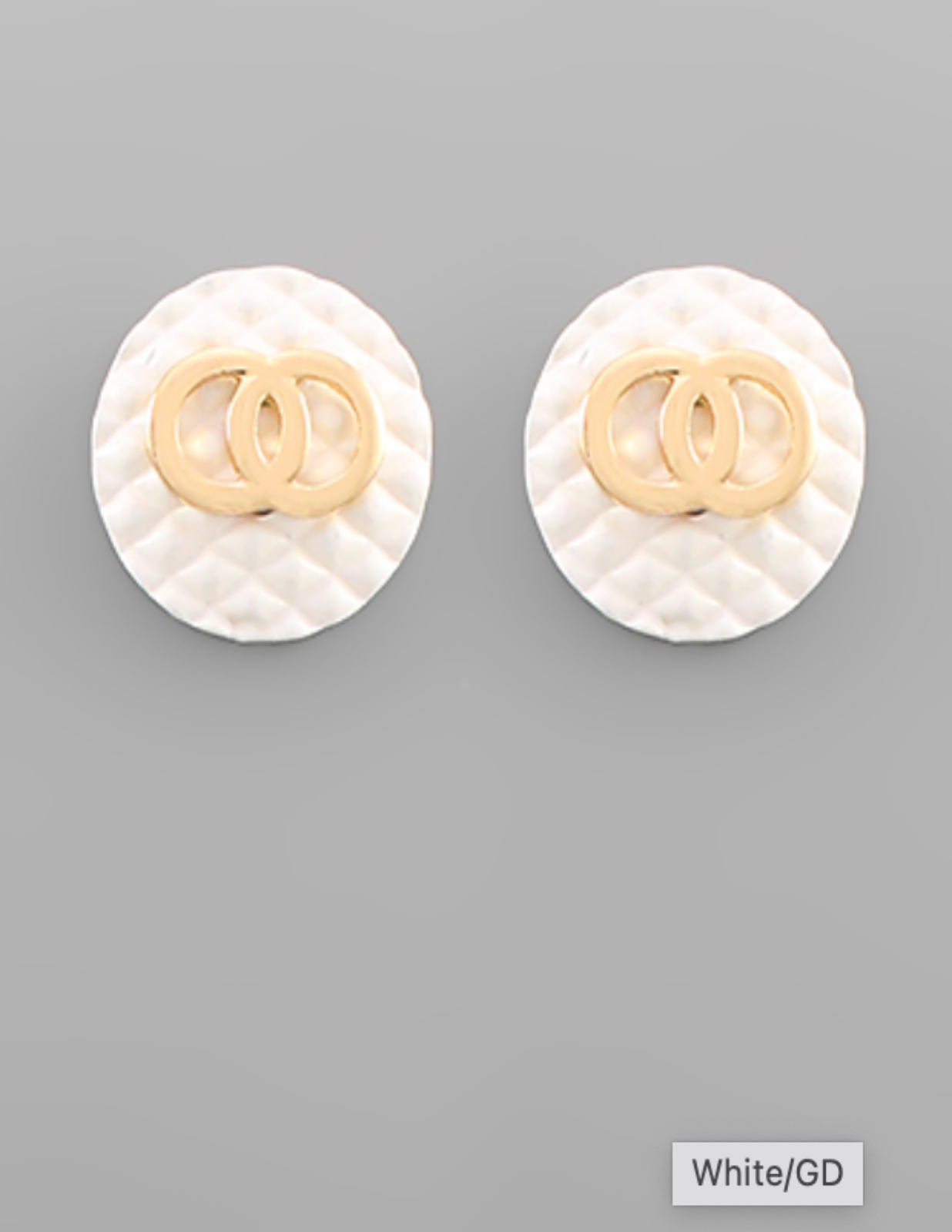White and Gold Earrings