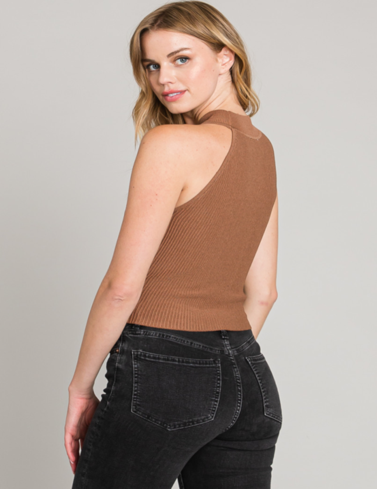 Ribbed Mockneck Top