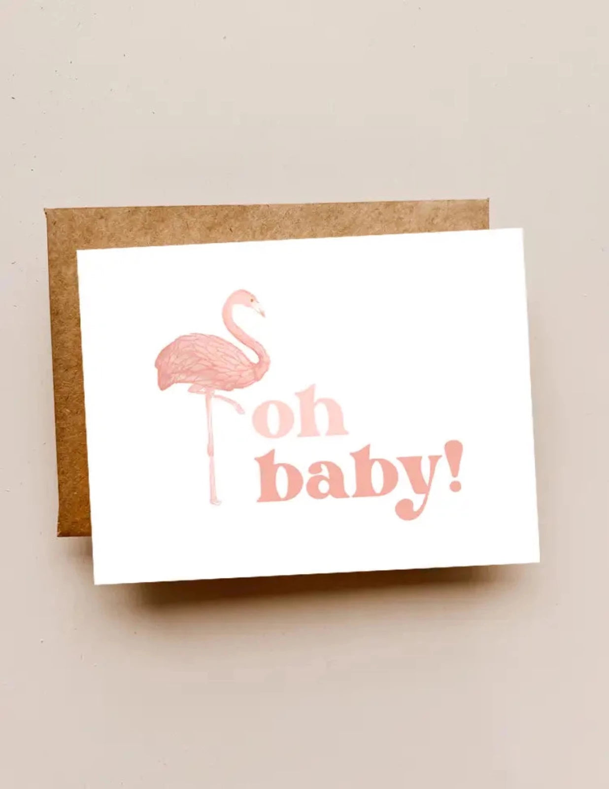 Oh Baby Flamingo Card