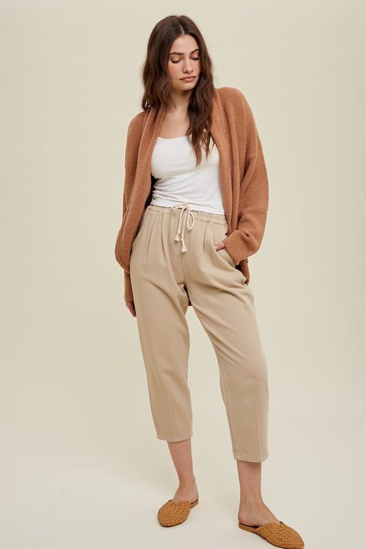 Camel Oversized Shawl Cardigan