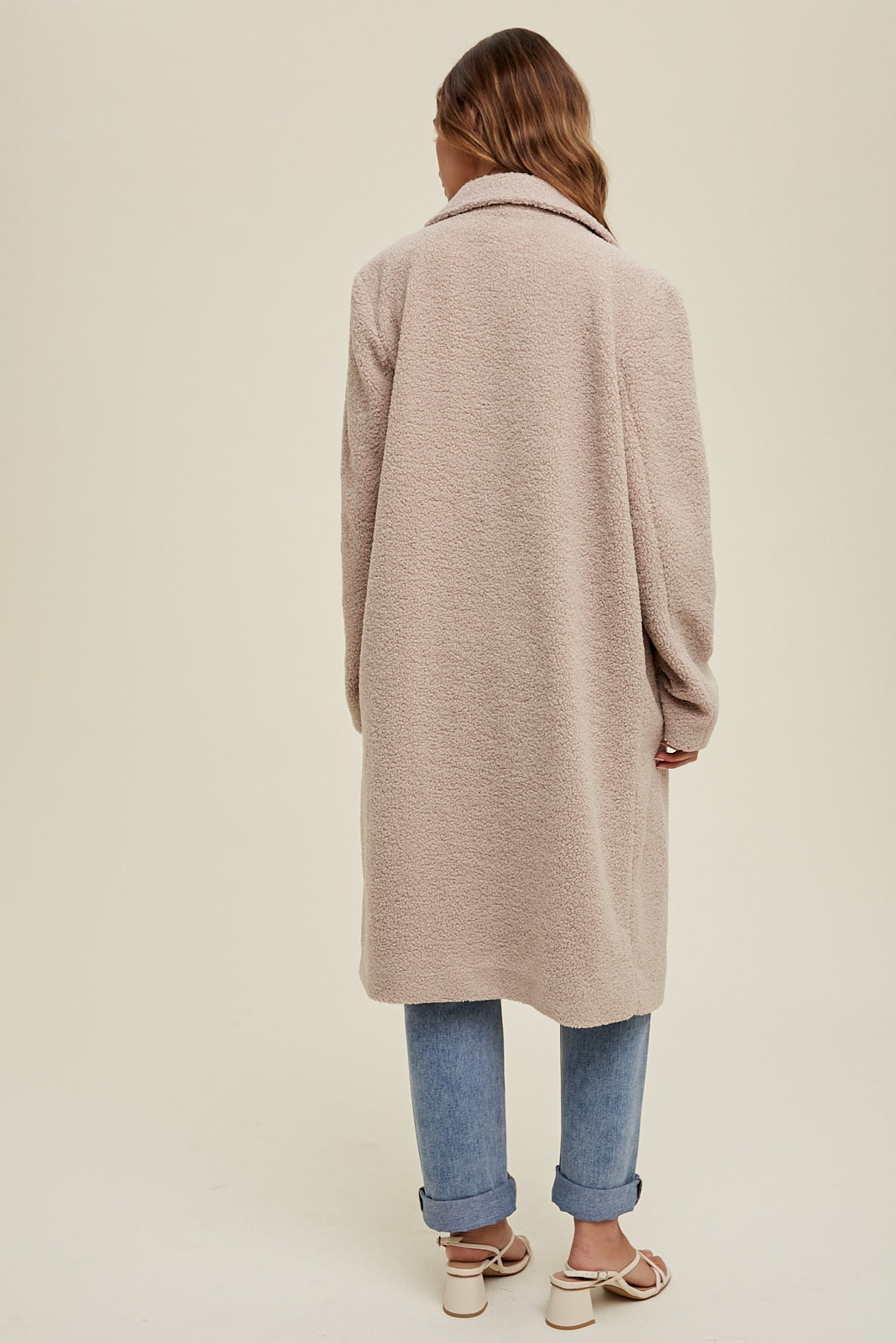 Light Taupe Sherpa Coat