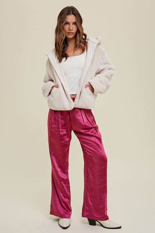 Fuchsia Satin Pants - FINAL SALE