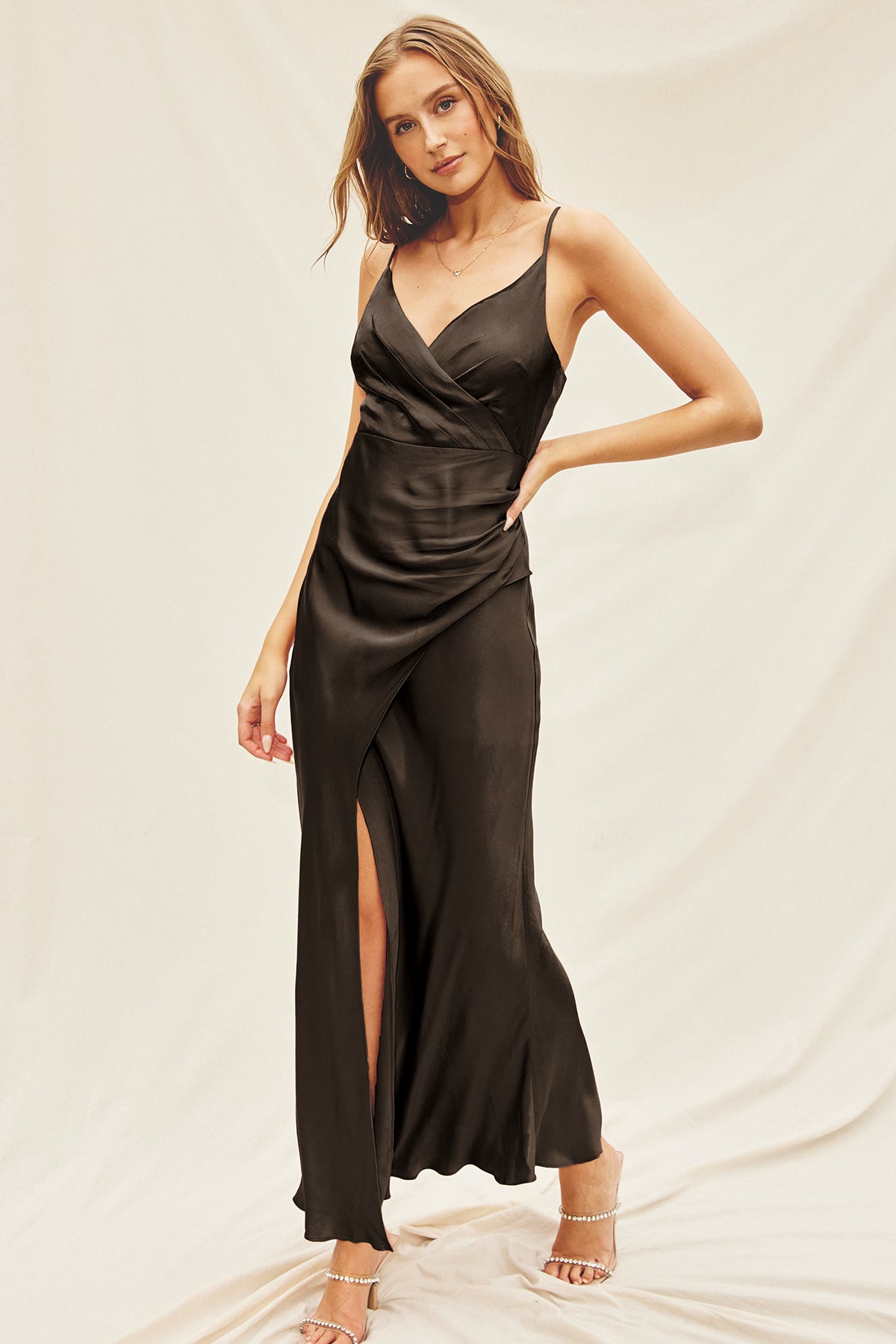 Black Front Slit Dress - FINAL SALE