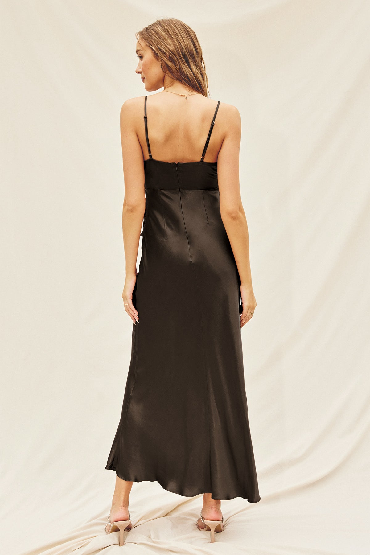 Black Front Slit Dress