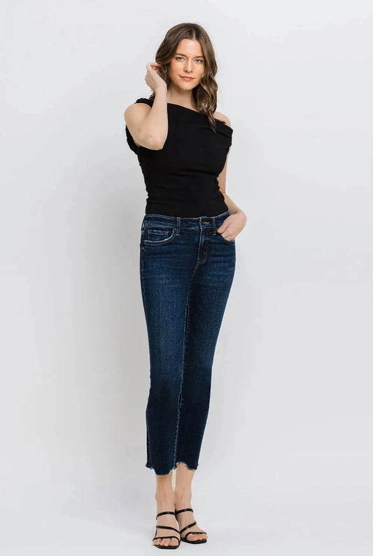 Vervet Mid Rise Crop Slim Straight Jeans