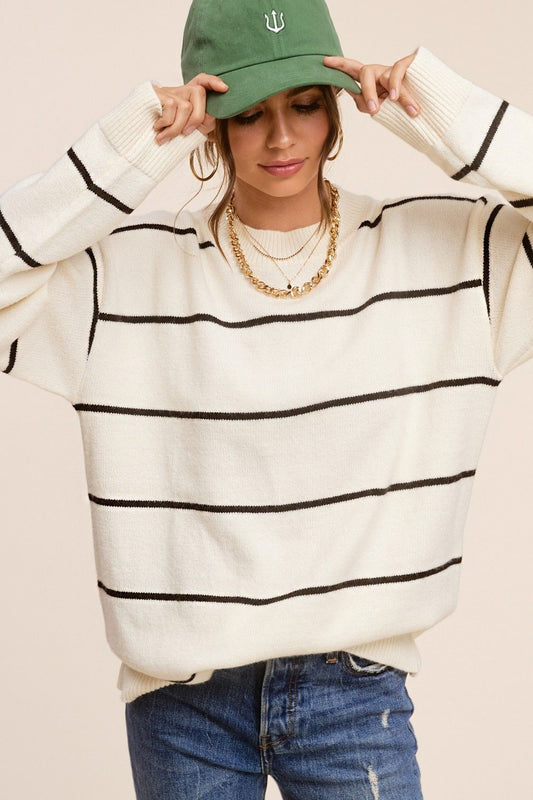 White Striped Sweater - FINAL SALE