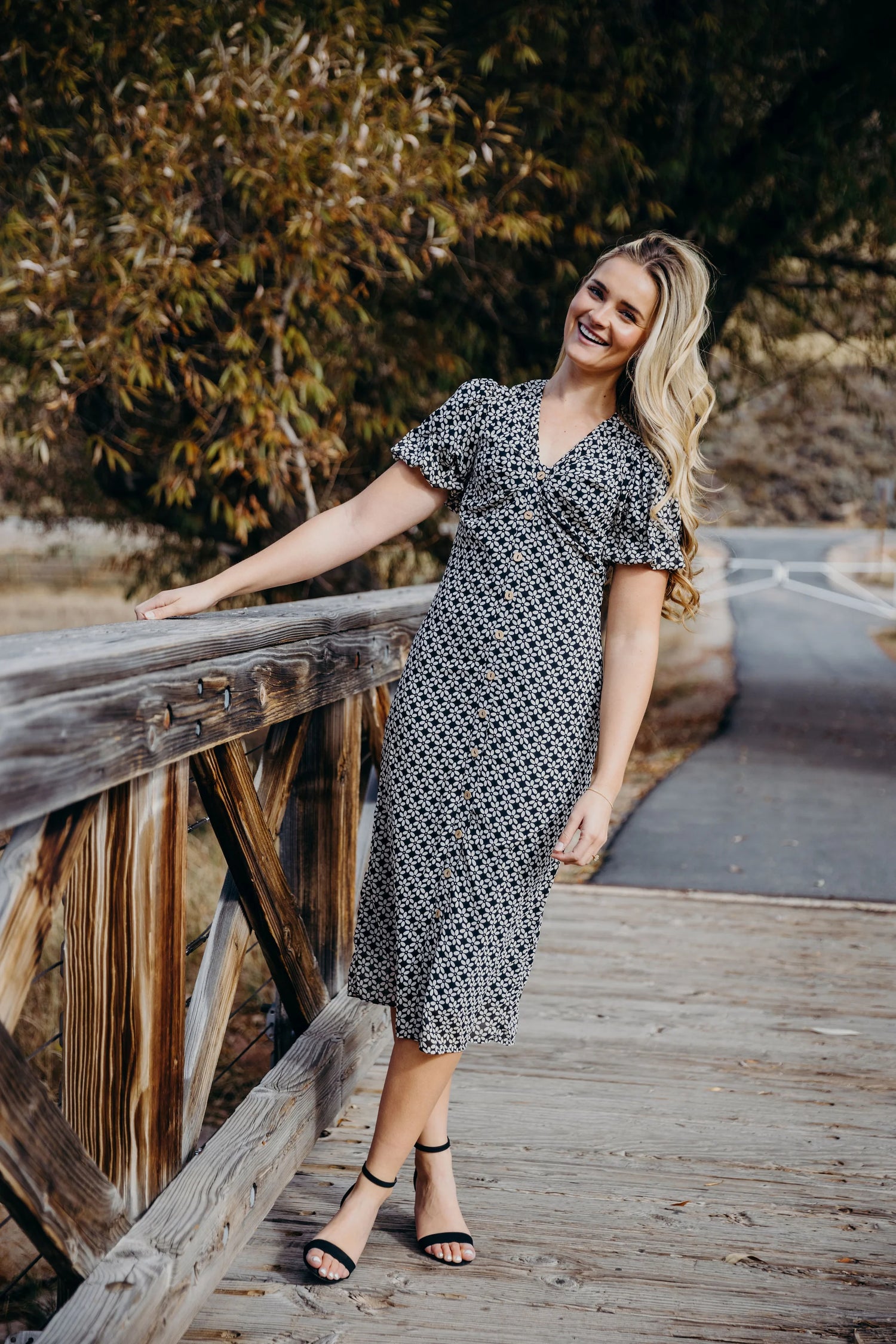 floral midi dress sale Signature Side Slit Midi Dress - Floral Citrus