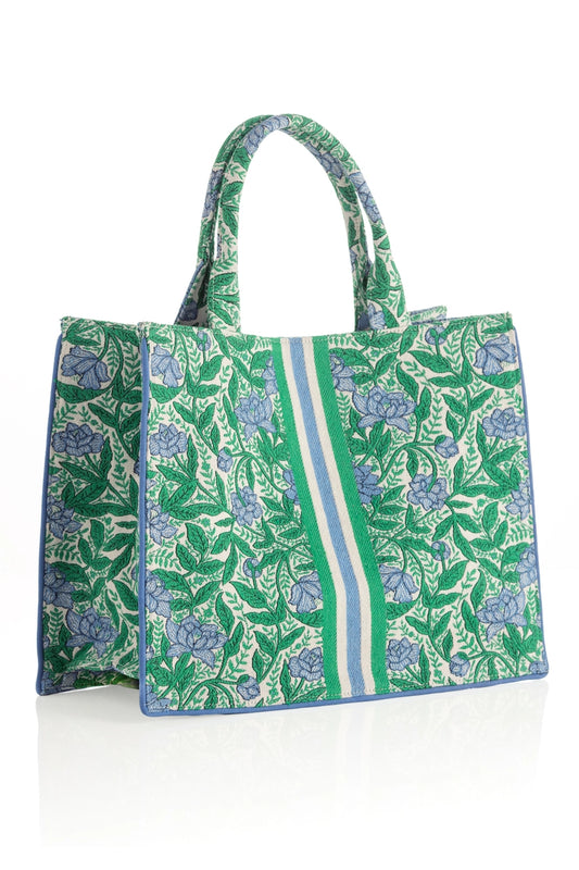Blue Floral Tote