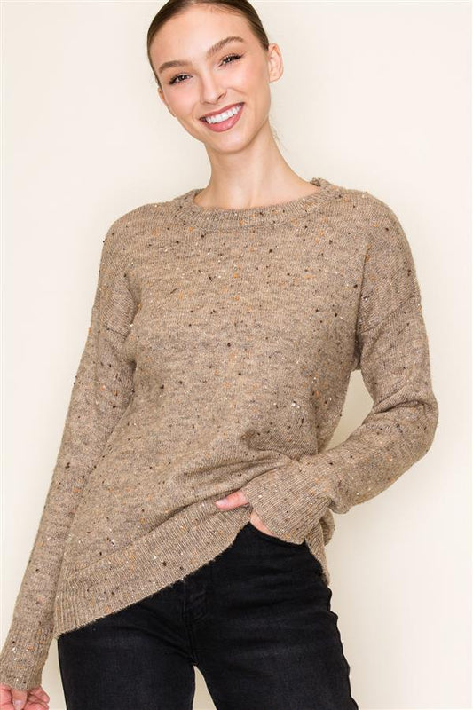 Taupe Sprinkle Sweater