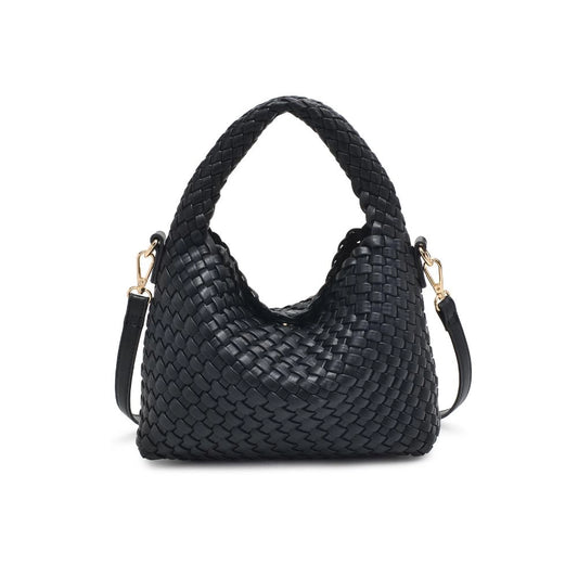 Black Woven Vegan Leather