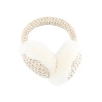 Heather Knitted Faux Fur CC Earmuff - Beige