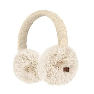 Faux Mink Fur Knitted CC Earmuff - Beige