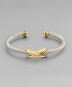 Mixed Metal Infinity Loop Cable Cuff Bracelet