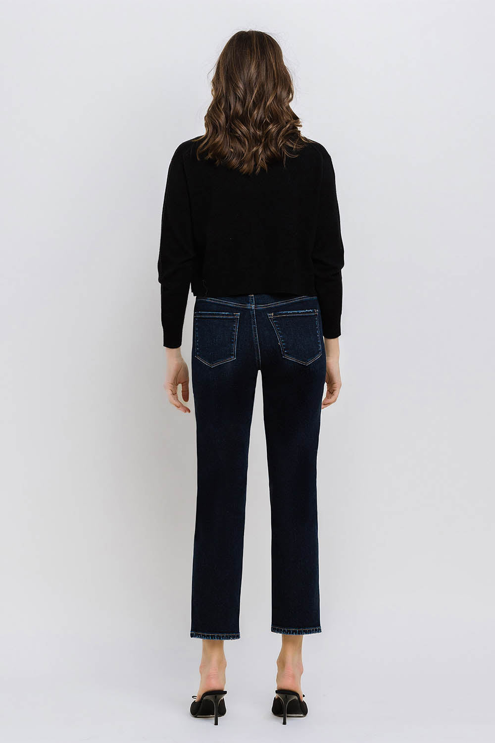 Flying Monkey High Rise Crop Straight Jeans