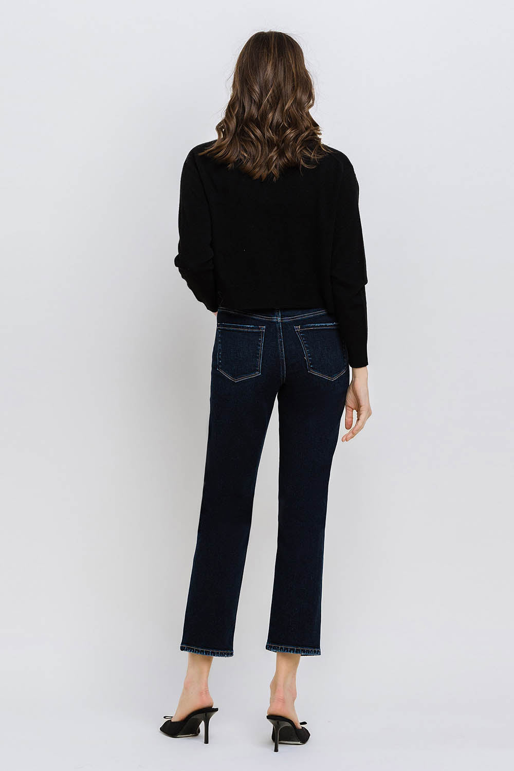 Flying Monkey High Rise Crop Straight Jeans