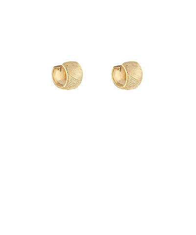 Gold Brushed Metal Hoop Earrings