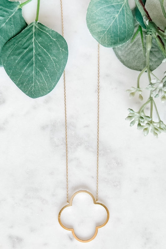 Large Clover Necklace - Gold