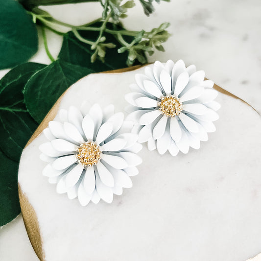 White Flower Earring