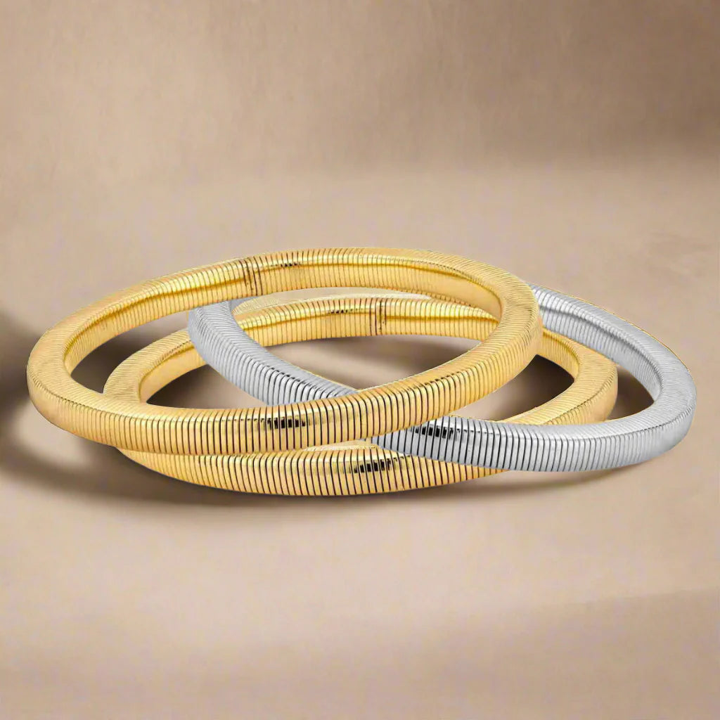 Mixed Metal Stretch Bracelets