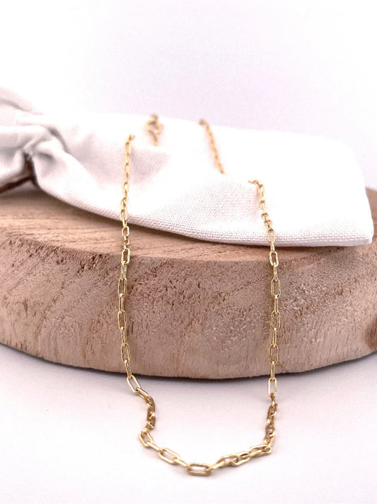 Gold Paperclip Charm Necklace